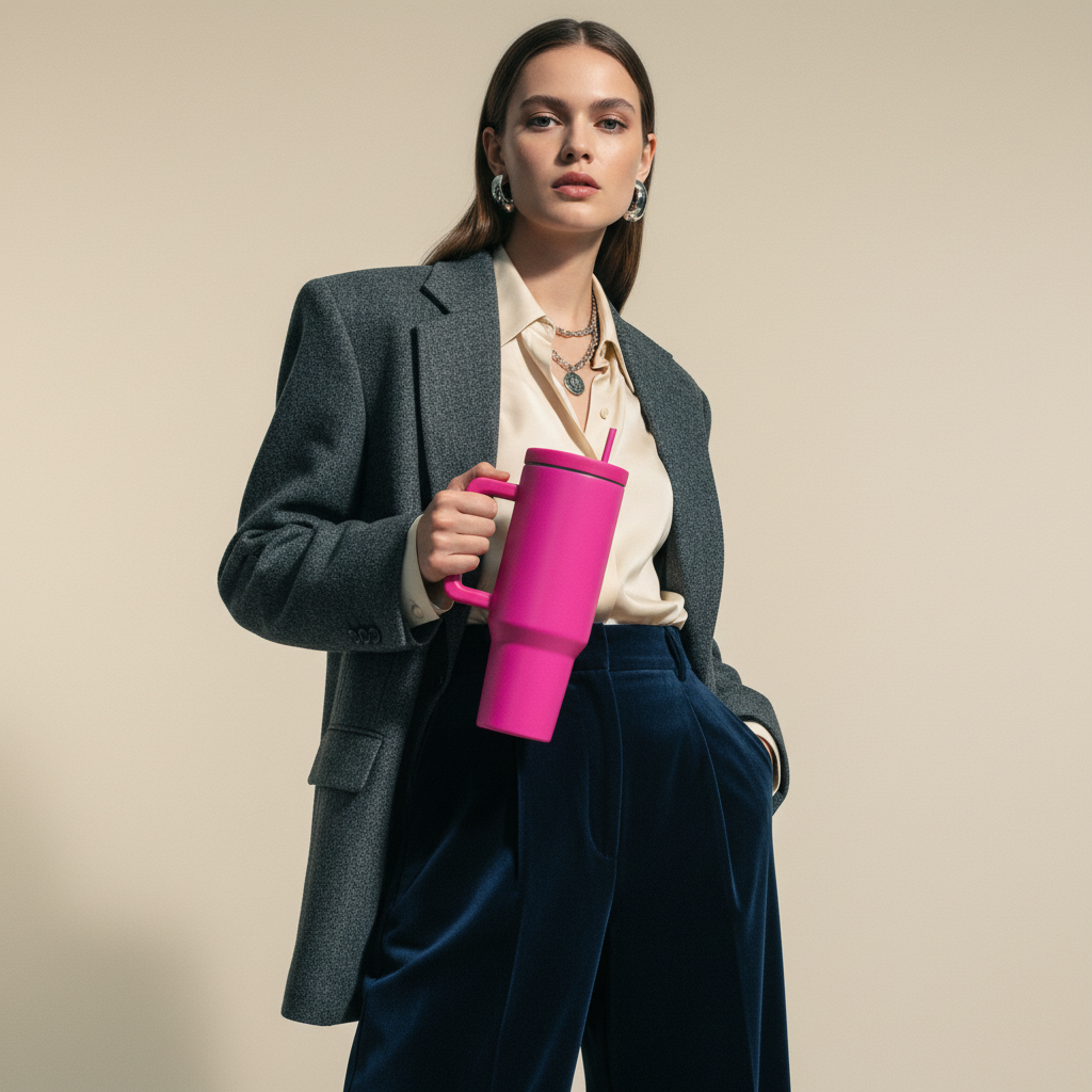 Monocolor Cold Cup Tumbler 40 Oz Handle Travel Mug - Michaela's Outdoors