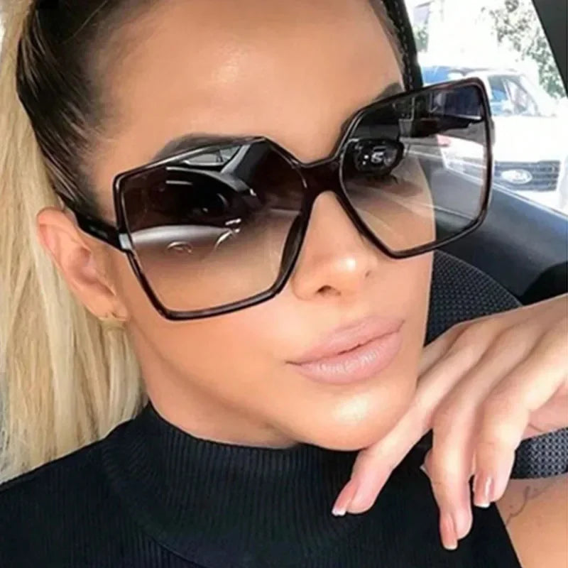 Oversize Square Sunglasses Women Retro Fashion Luxury Brand Personlity Gradient Black Sun Glasses Female Outdoor Shades - Michaela's Outdoors