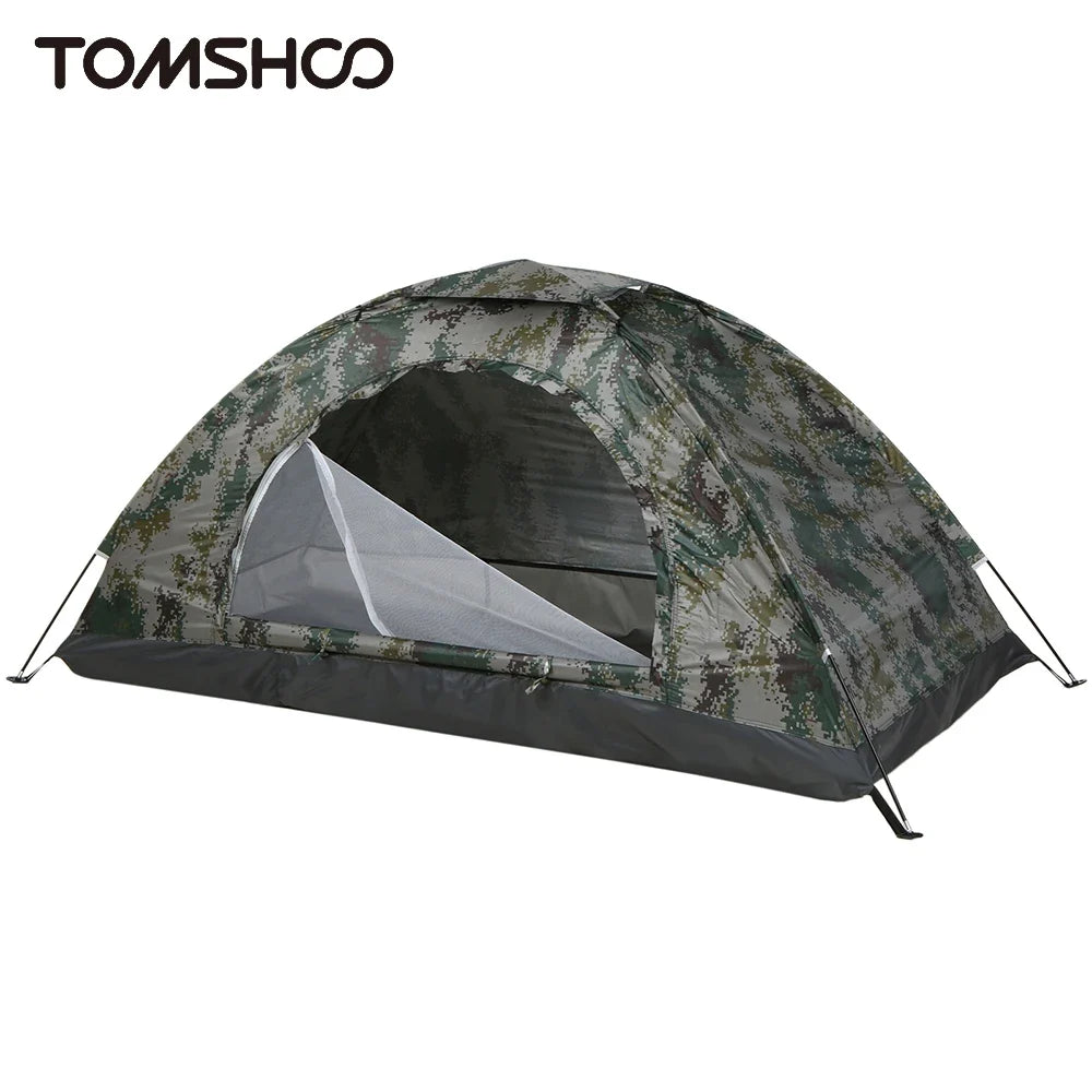Tomshoo 1/2 Person Ultralight Camping Tent Single Layer Portable Hiking Tent Anti-UV Coating UPF 30+ for Outdoor Beach Fishing - Michaela's Outdoors
