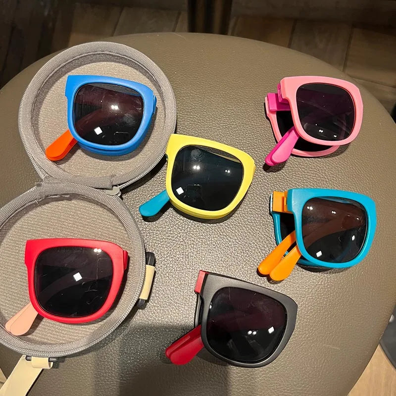 Colorful Folding Sunglasses Outdoor Sunglasses Boys Girls Brand Design Square Glasses Eyewear Protection Uv400 - Michaela's Outdoors