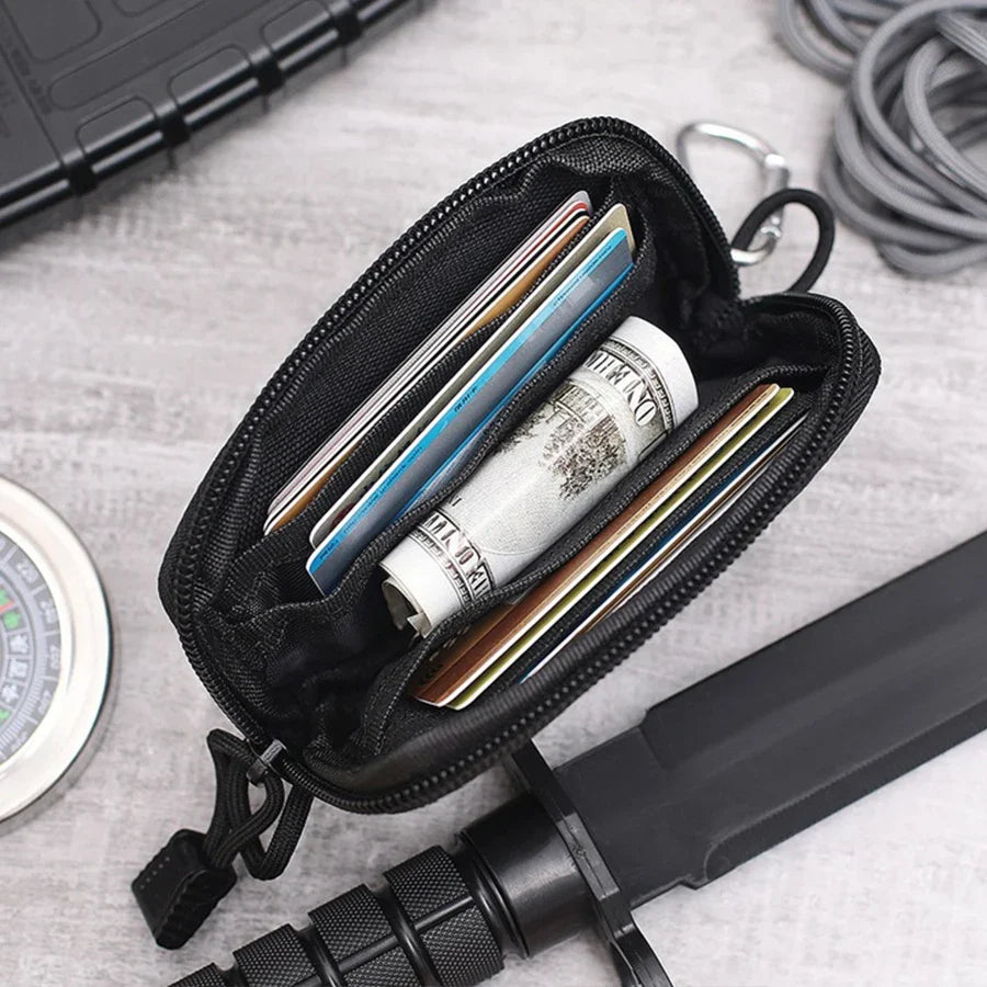 Waterproof Camping EDC Pouch | Tactical Key Purse Wallet with Card Slots and Zippers - Michaela's Outdoors