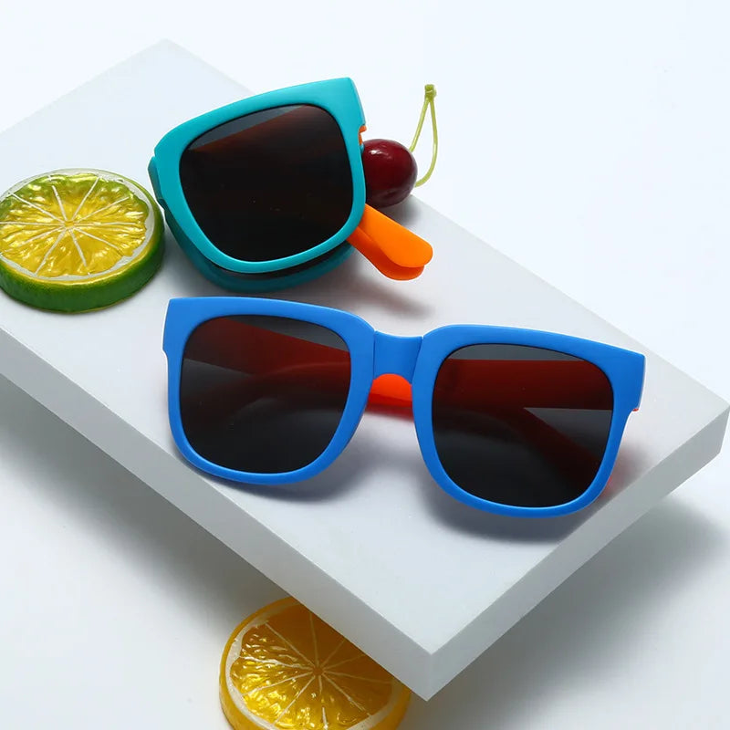 Colorful Folding Sunglasses Outdoor Sunglasses Boys Girls Brand Design Square Glasses Eyewear Protection Uv400 - Michaela's Outdoors