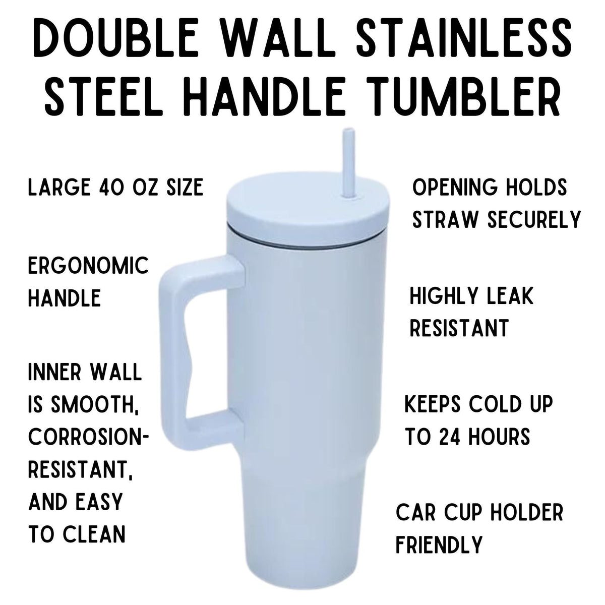 Monocolor Cold Cup Tumbler 40 Oz Handle Travel Mug - Michaela's Outdoors