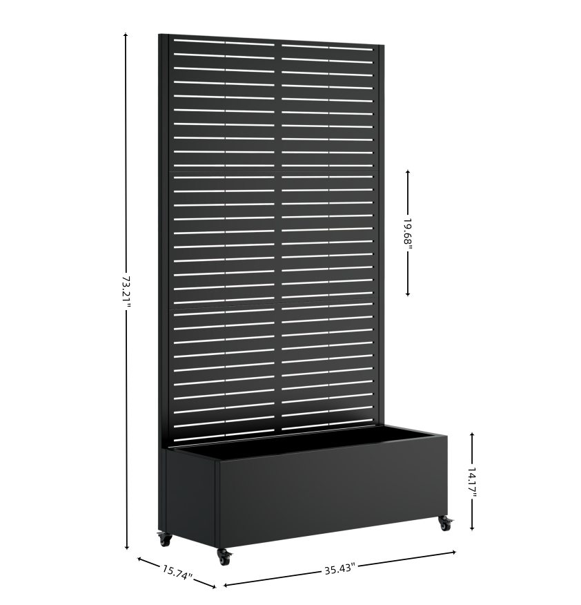 Metal Planter Box with Trellis, 73' x 35' x 16" Raised Garden Bed - Michaela's Outdoors