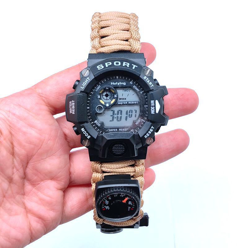 Multifunctional Outdoor Survival Paracord Adjustable Waterproof Watch For Camping - Michaela's Outdoors