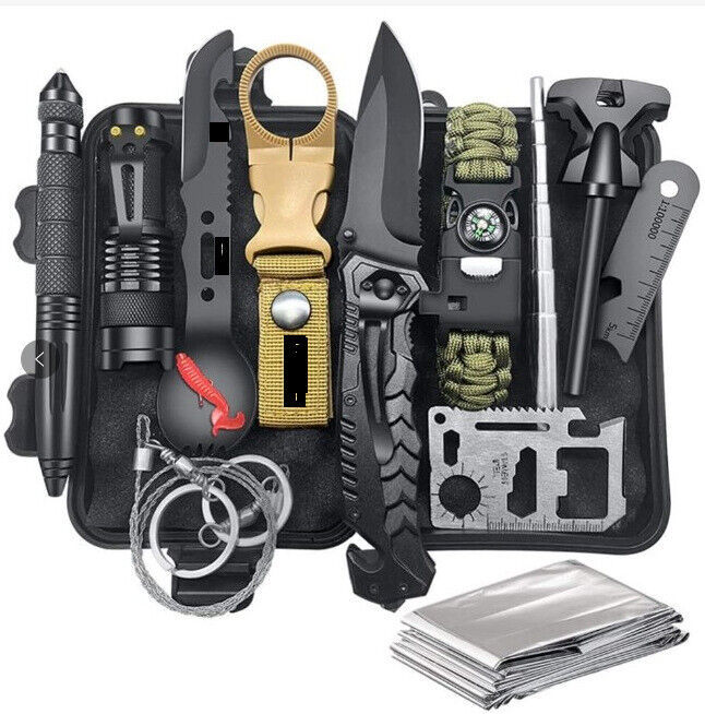 14-in-1 Outdoor Survival Gear Kit - Camping, Hiking, Fishing & Hunting - Michaela's Outdoors