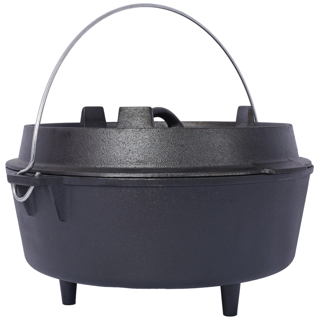 Pre-Seasoned Cast Iron Dutch Oven With Skillet Lid - Michaela's Outdoors