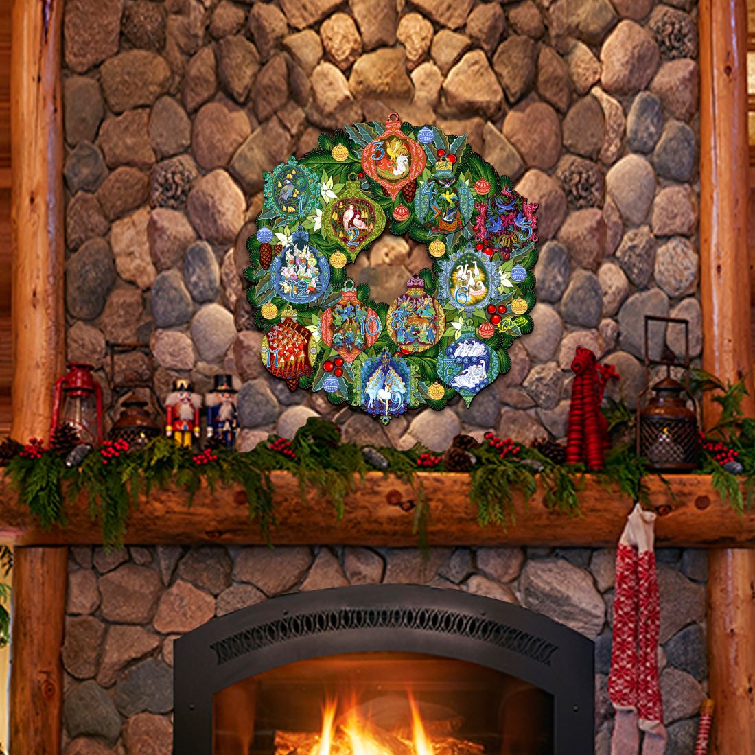 12 Days of Christmas Holiday Door Wreath by G. Debrekht - Christmas Decor - 8185313H