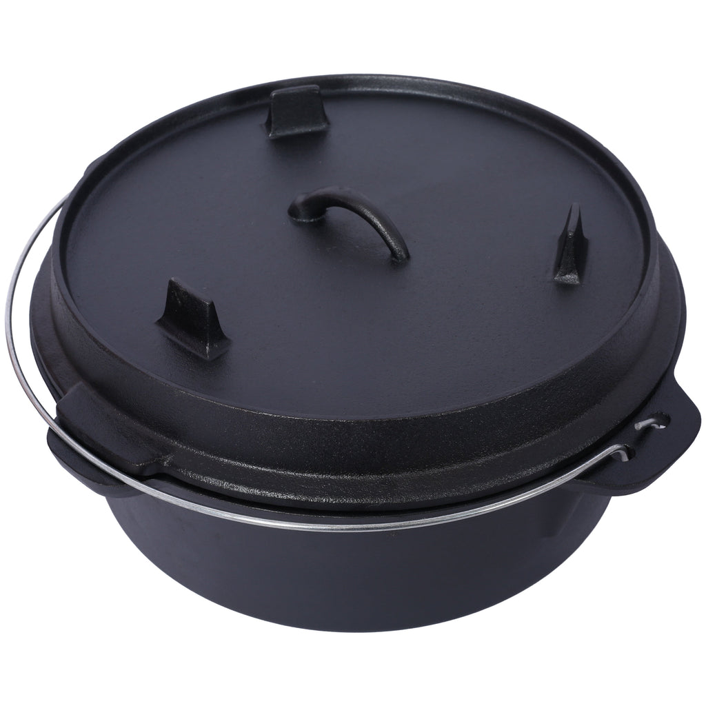 Pre-Seasoned Cast Iron Dutch Oven With Skillet Lid - Michaela's Outdoors