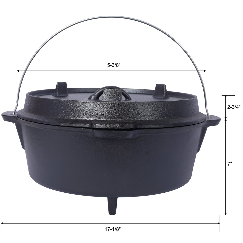 Pre-Seasoned Cast Iron Dutch Oven With Skillet Lid - Michaela's Outdoors