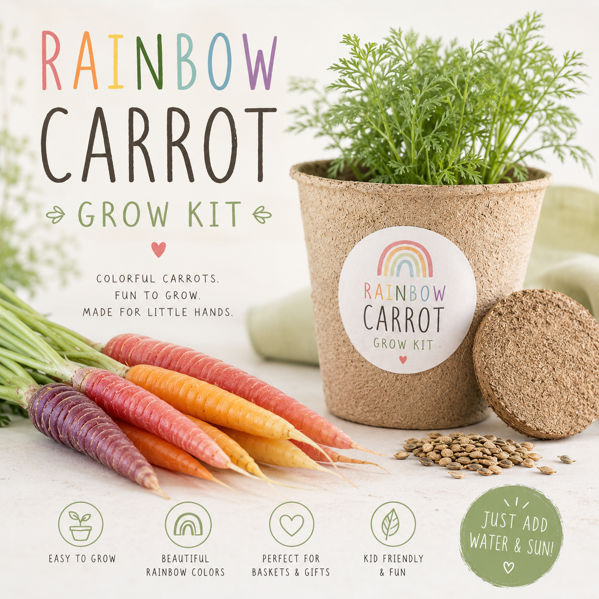 Rainbow Carrot Grow Kit - Michaela's Outdoors