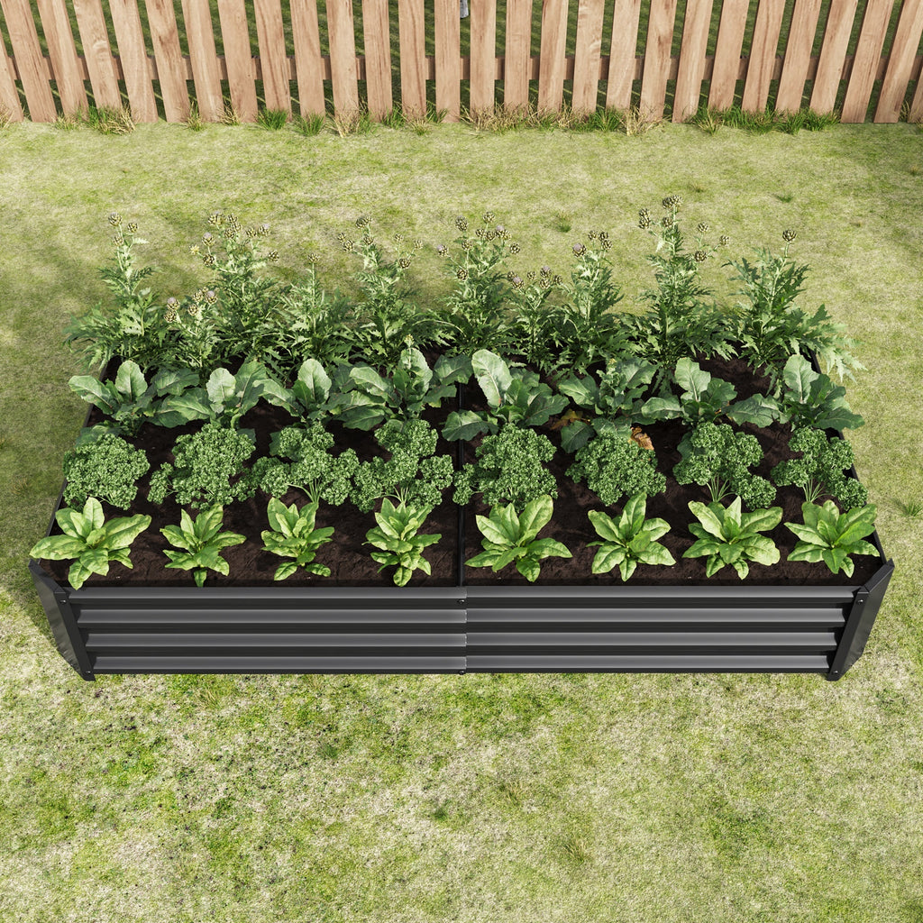 Raised Garden Bed Outdoor 6×3×1 ft Metal Raised Rectangle Planter Bed - Michaela's Outdoors