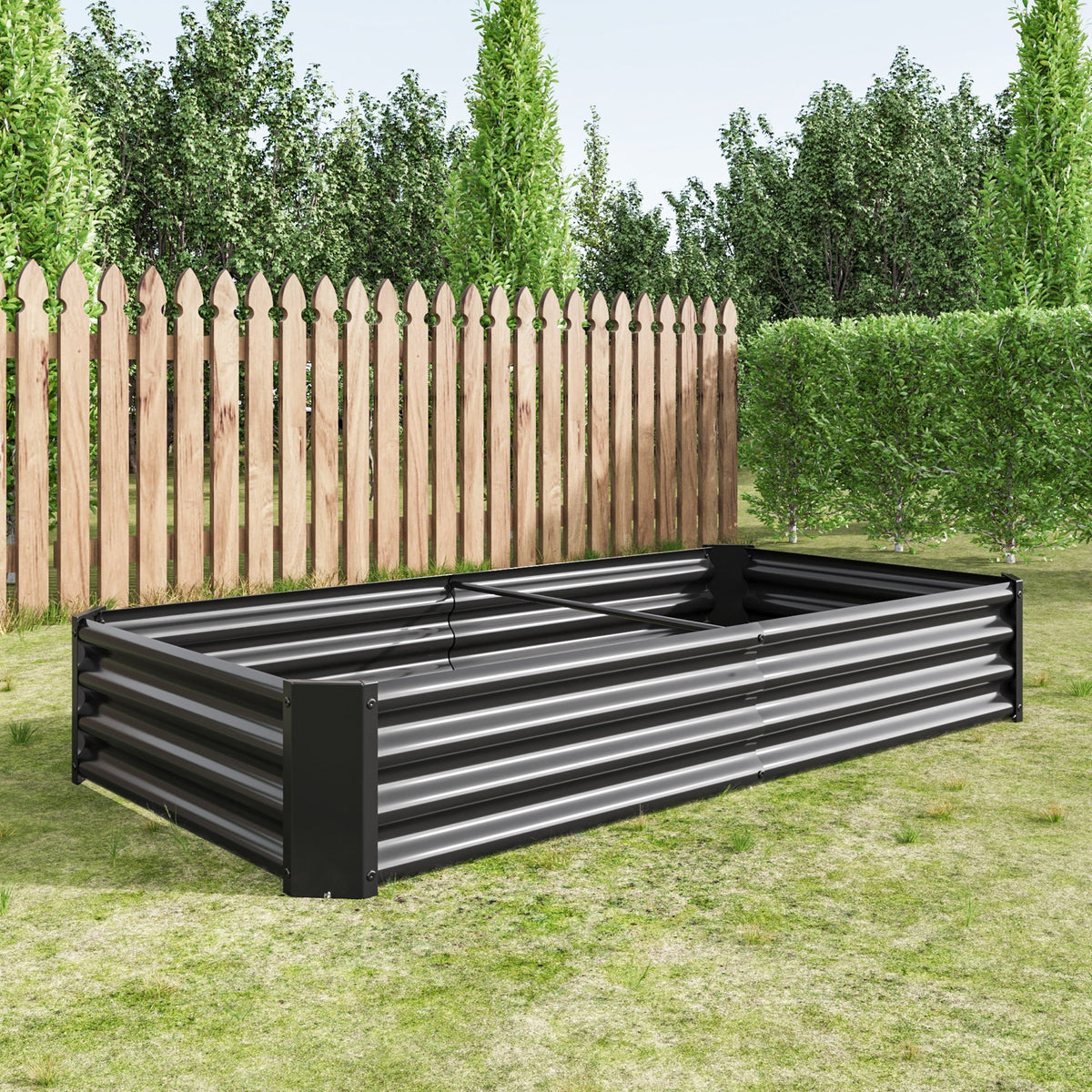 Raised Garden Bed Outdoor 6×3×1 ft Metal Raised Rectangle Planter Bed - Michaela's Outdoors