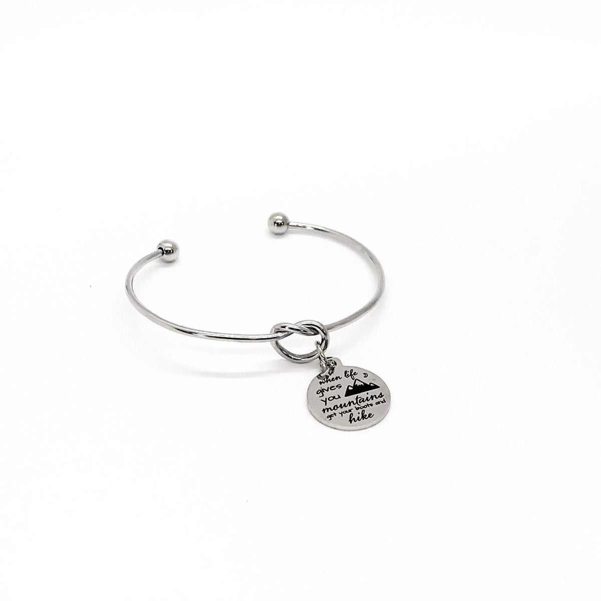 Motivating Gift, When Life Gives You Mountains, Grab Your Boots And Hike Bracelet, Encouragement Gift, Sympathy Gift, Tough Times Gift - Michaela's Outdoors