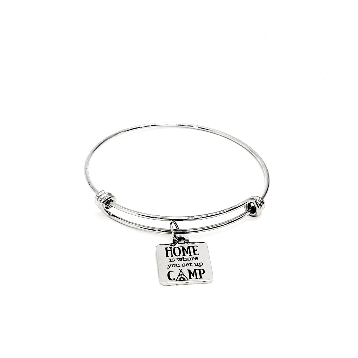 Camping Gift, Home Is Where You Set Up Camp Bracelet, Camping Partner Gift, Wife Gift, Camping Lover, Charm Bracelet, Stacking Bracelet - Michaela's Outdoors