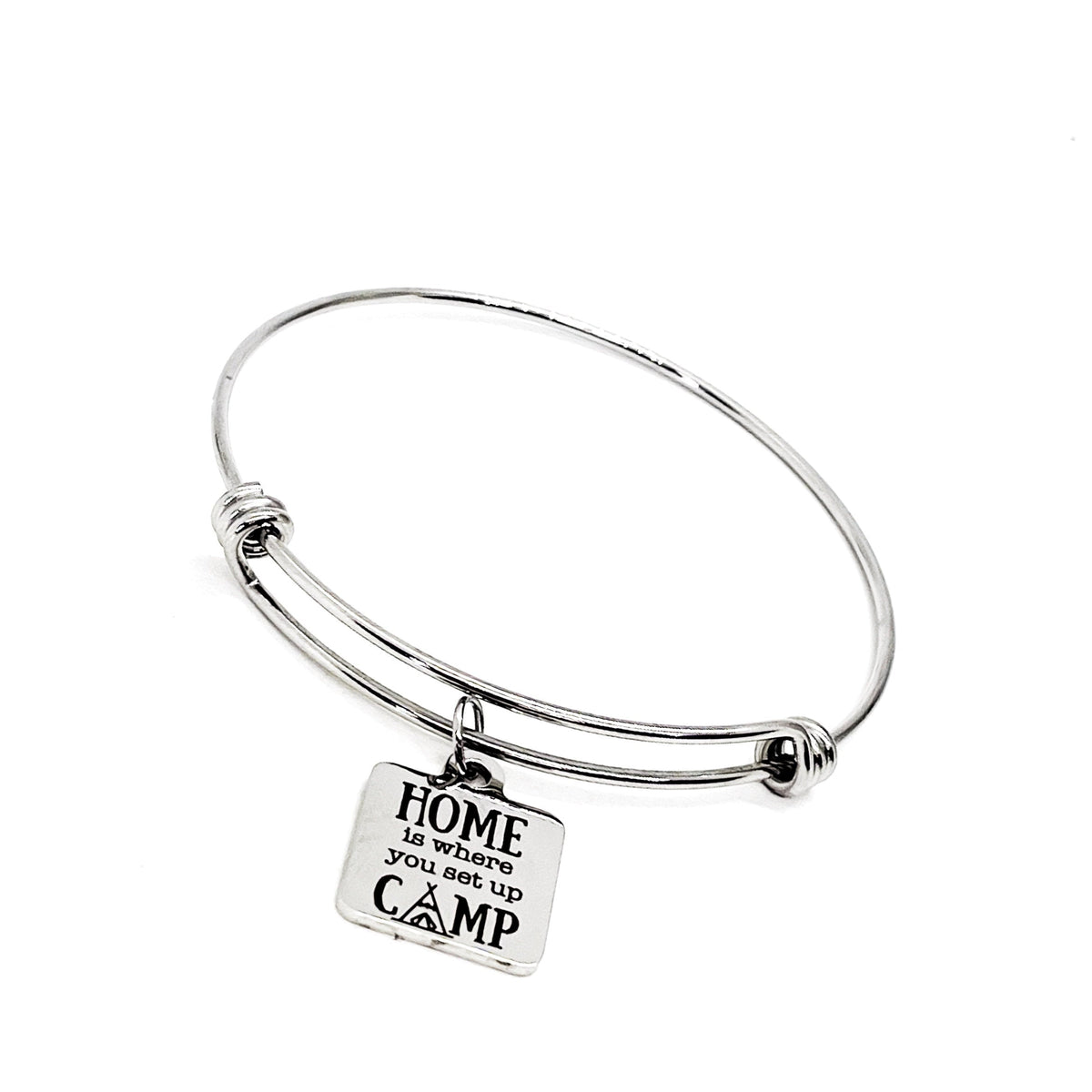 Camping Gift, Home Is Where You Set Up Camp Bracelet, Camping Partner Gift, Wife Gift, Camping Lover, Charm Bracelet, Stacking Bracelet - Michaela's Outdoors