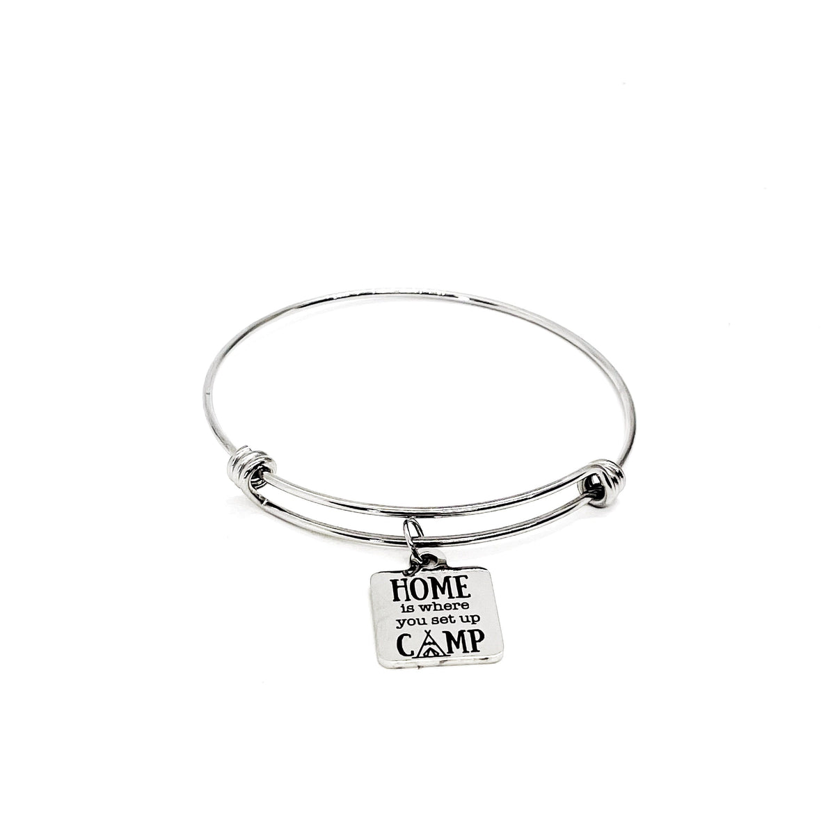 Camping Gift, Home Is Where You Set Up Camp Bracelet, Camping Partner Gift, Wife Gift, Camping Lover, Charm Bracelet, Stacking Bracelet - Michaela's Outdoors
