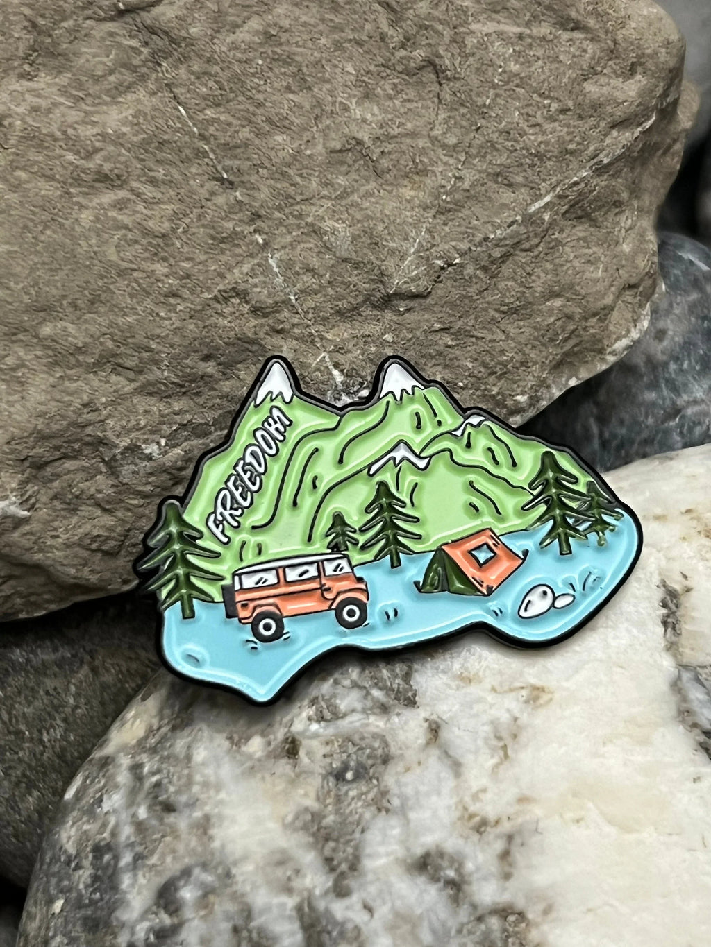 Australia Camping Enamel Pin – Freedom Road Trip & Mountain Adventure Design - Michaela's Outdoors
