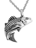 Memorial Fish URN Necklace Silver or Gold Outdoorsman Urn Ash Cremation Waterproof Stainless Steel Cross Container Jewelry Remains Funeral - Michaela's Outdoors