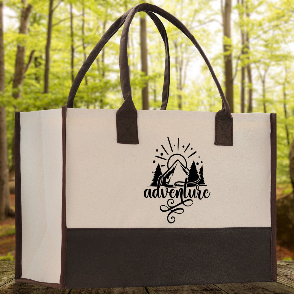 Adventure Cotton Canvas Chic Tote Bag Camping Tote Camping Lover Gift Tote Bag Outdoor Tote Weekender Tote Camper Tote Multipurpose Tote - Michaela's Outdoors