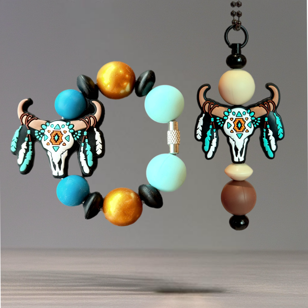 Aztec Skull Handle Bracelet - Tumbler Handle Charm - Michaela's Outdoors