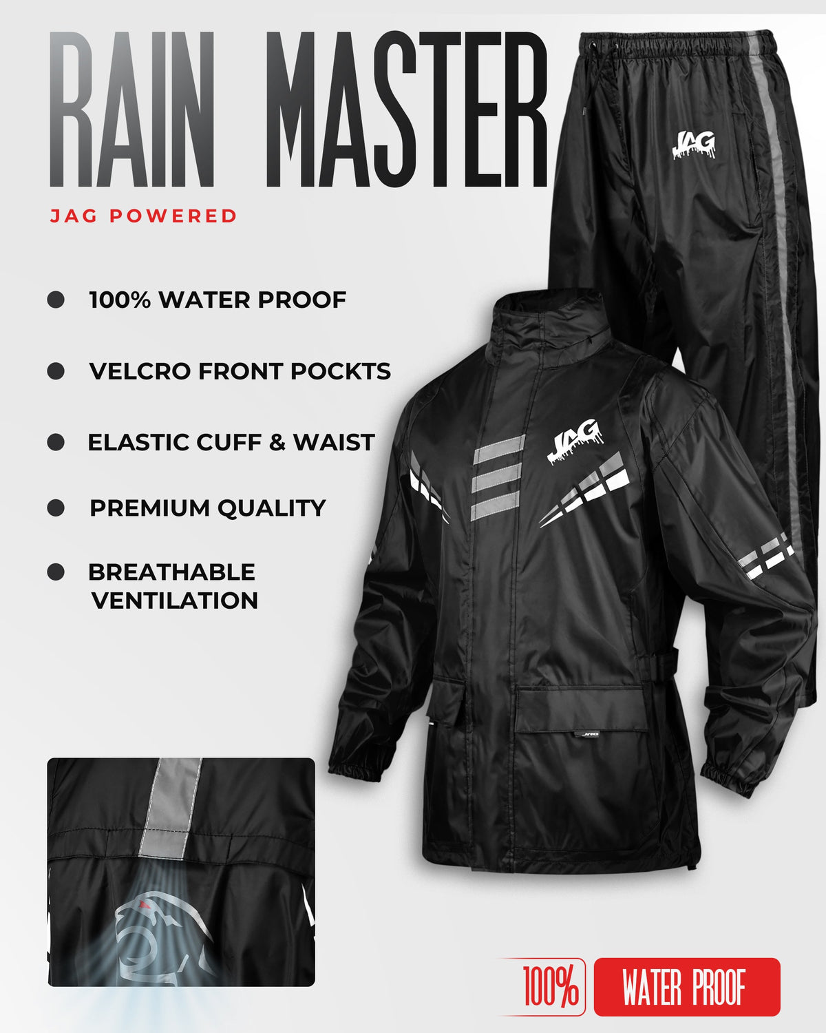 JAG Rainmaster Rain Suit for Men & Women | Water Proof Rain gear - Michaela's Outdoors