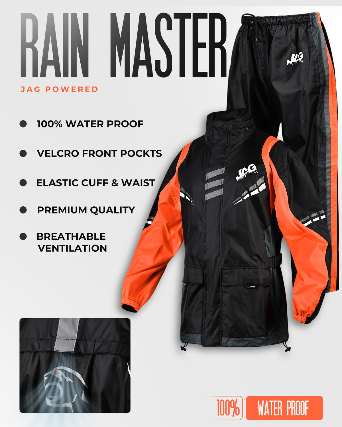 JAG Rainmaster Rain Suit for Men & Women | Water Proof Rain gear - Michaela's Outdoors