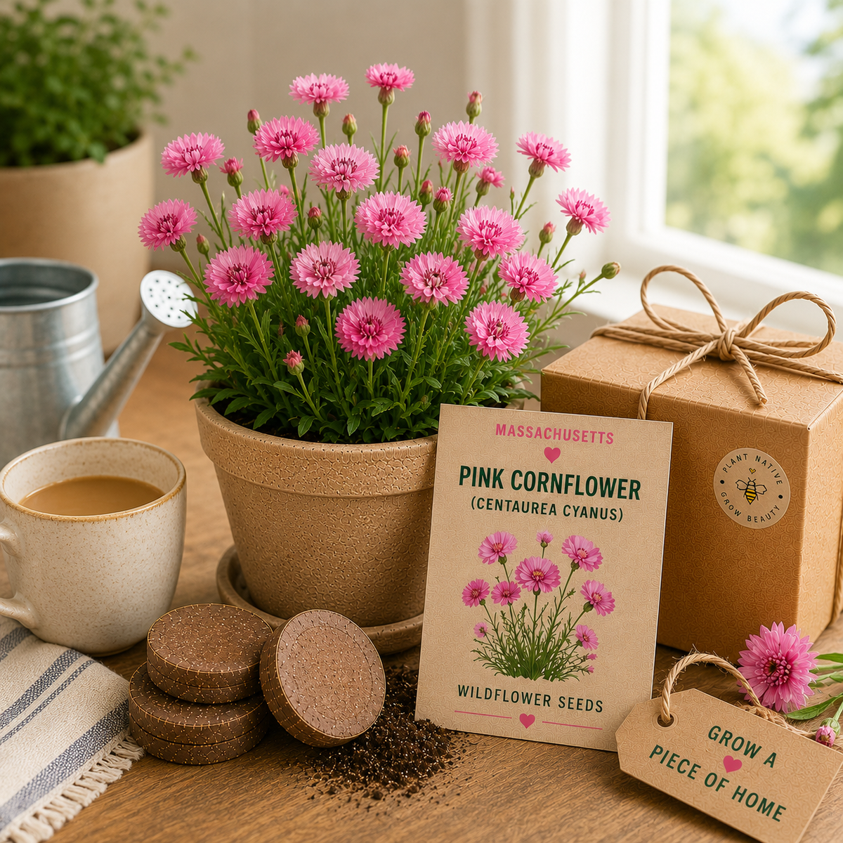 Massachusetts Pink Cornflower Grow Kit - Michaela's Outdoors