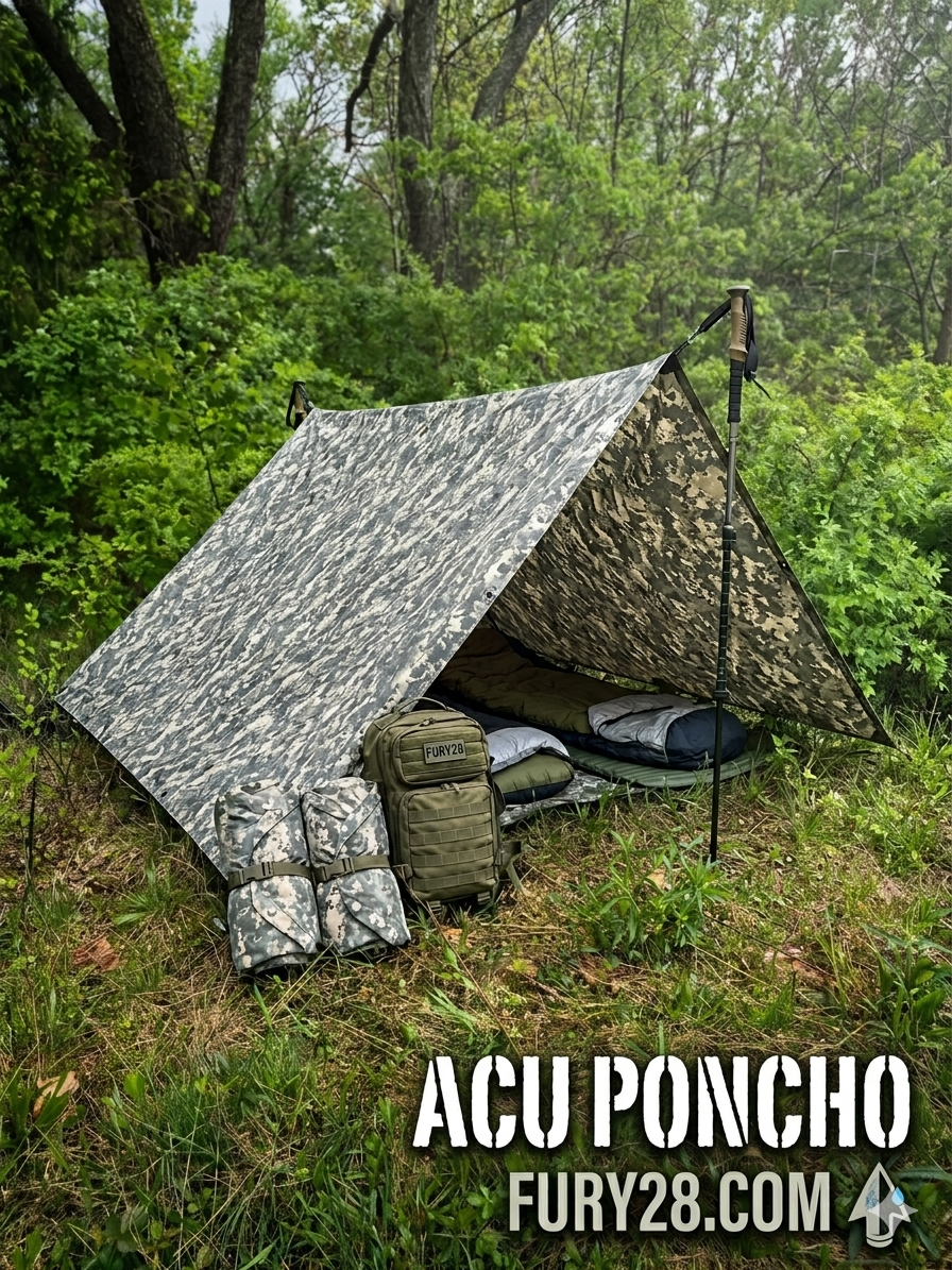 Genuine USGI ACU/UCP Wet Weather Poncho – Tactical Rain Gear & Emergency Shelter - Michaela's Outdoors