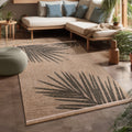 In- & Outdoor Rug Cologne with Modern Leaf Design in Beige